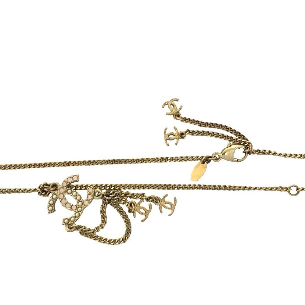 CHANEL Authentic Pink Pearl Logo Necklace - Picture 3 of 4